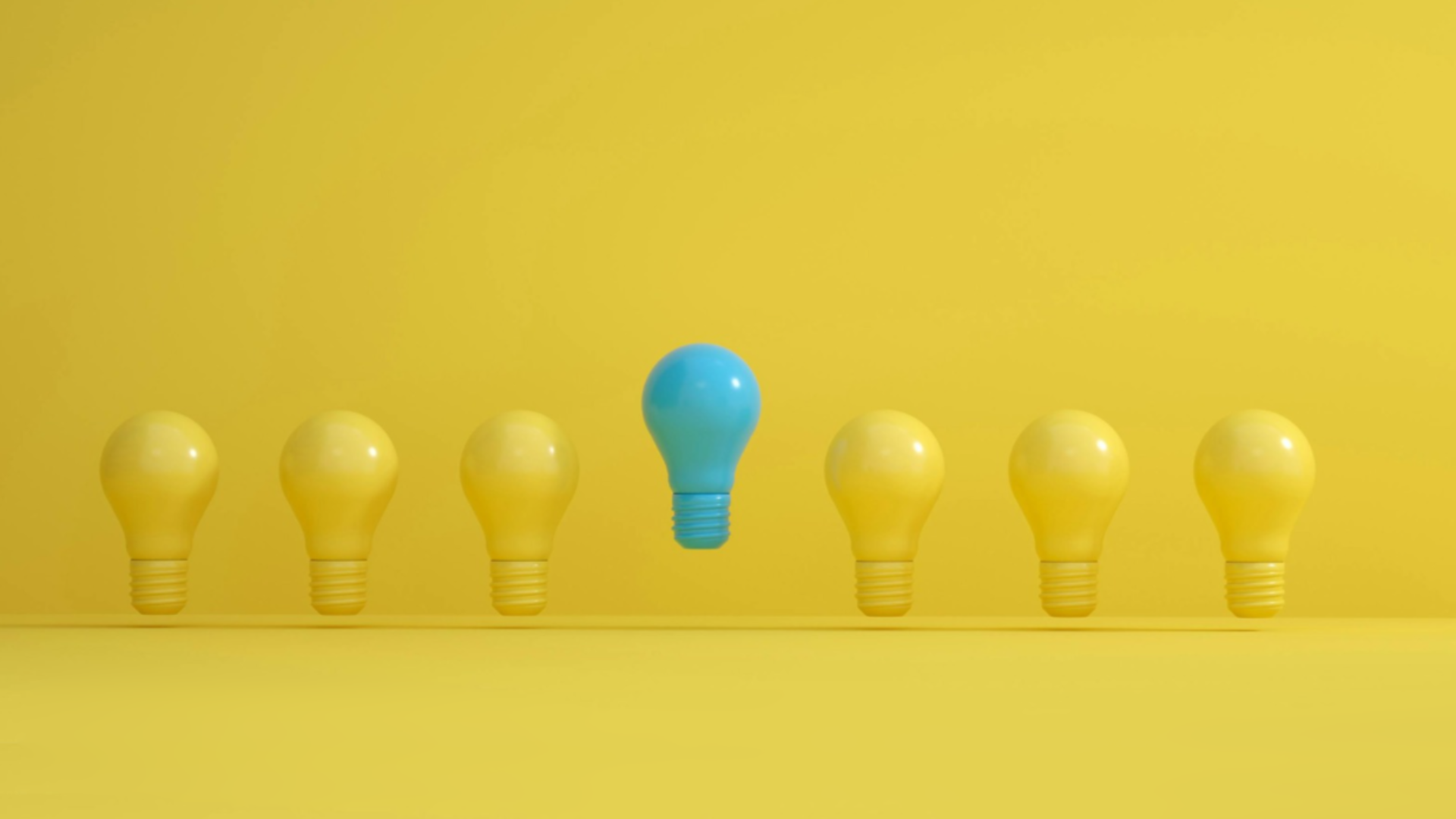 Seven light bulbs in a row.