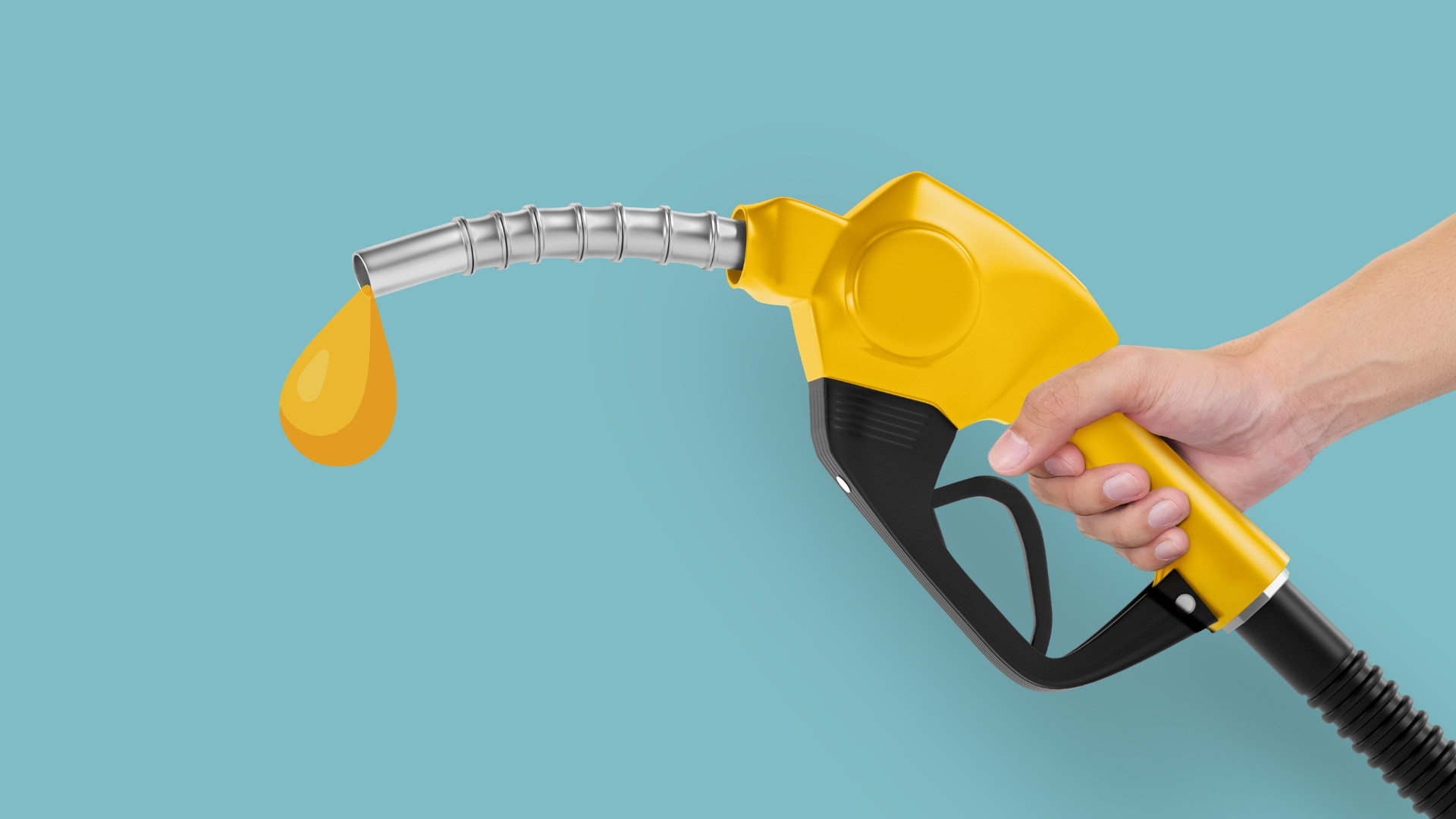 Person holding a fuel pump.